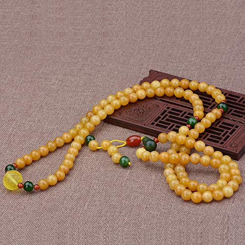 Huanglong Jade suéter cadena colgante mujer Jade Bead collar