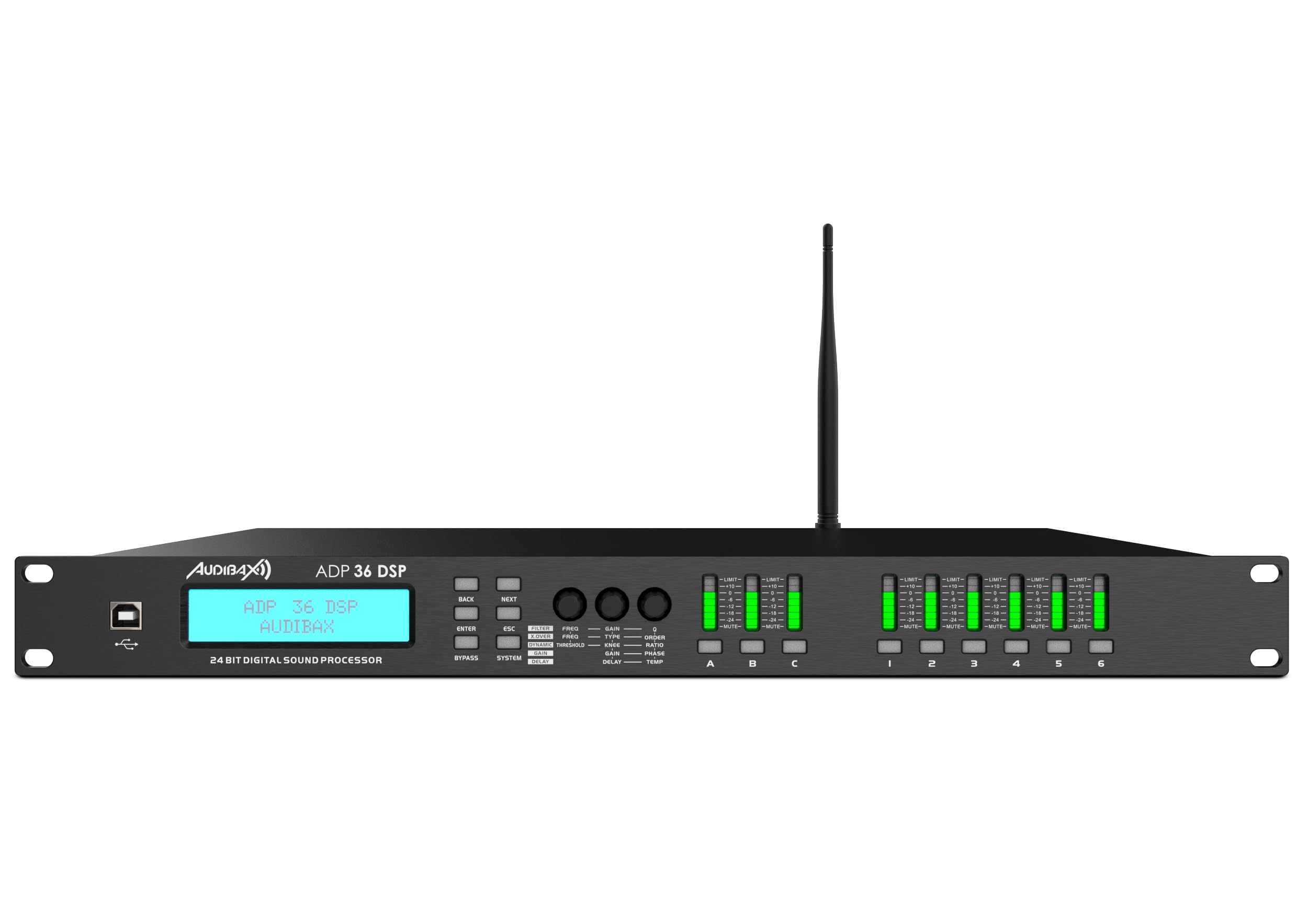 Audibax ADP 36 DSP Procesador de Sonido/Crossover Digital 19" 6 Canales de Salida