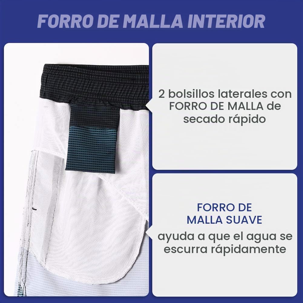 maamgic 7" Bañador Elastico Hombre de Natación Estiramiento de 4 vías Secado Rápido Interior de Malla Traje de Baño Deportivos 4-Way Stretch