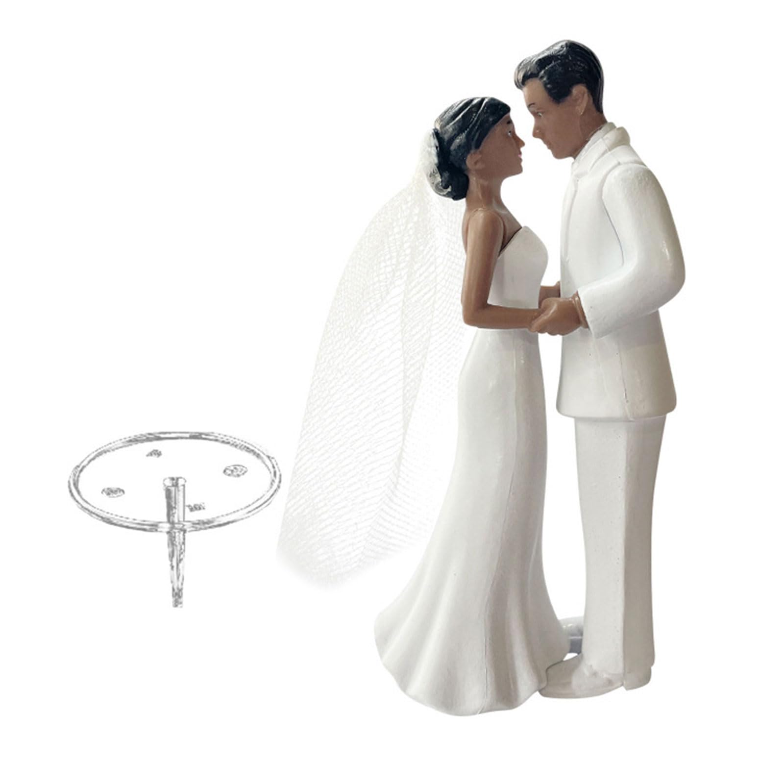 Buxuaaaa Couple Figure Wedding Cake Decoration Bridal and Groom Figurines for Engagement Party and Reception Couple Cake Deck