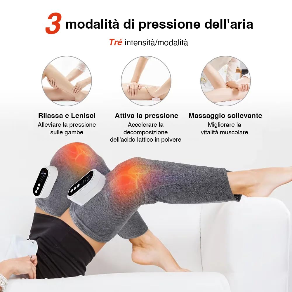 Pressoterapia Massaggiatore Gambe per Linfodrenaggio - Massaggio Polpacci per Casa