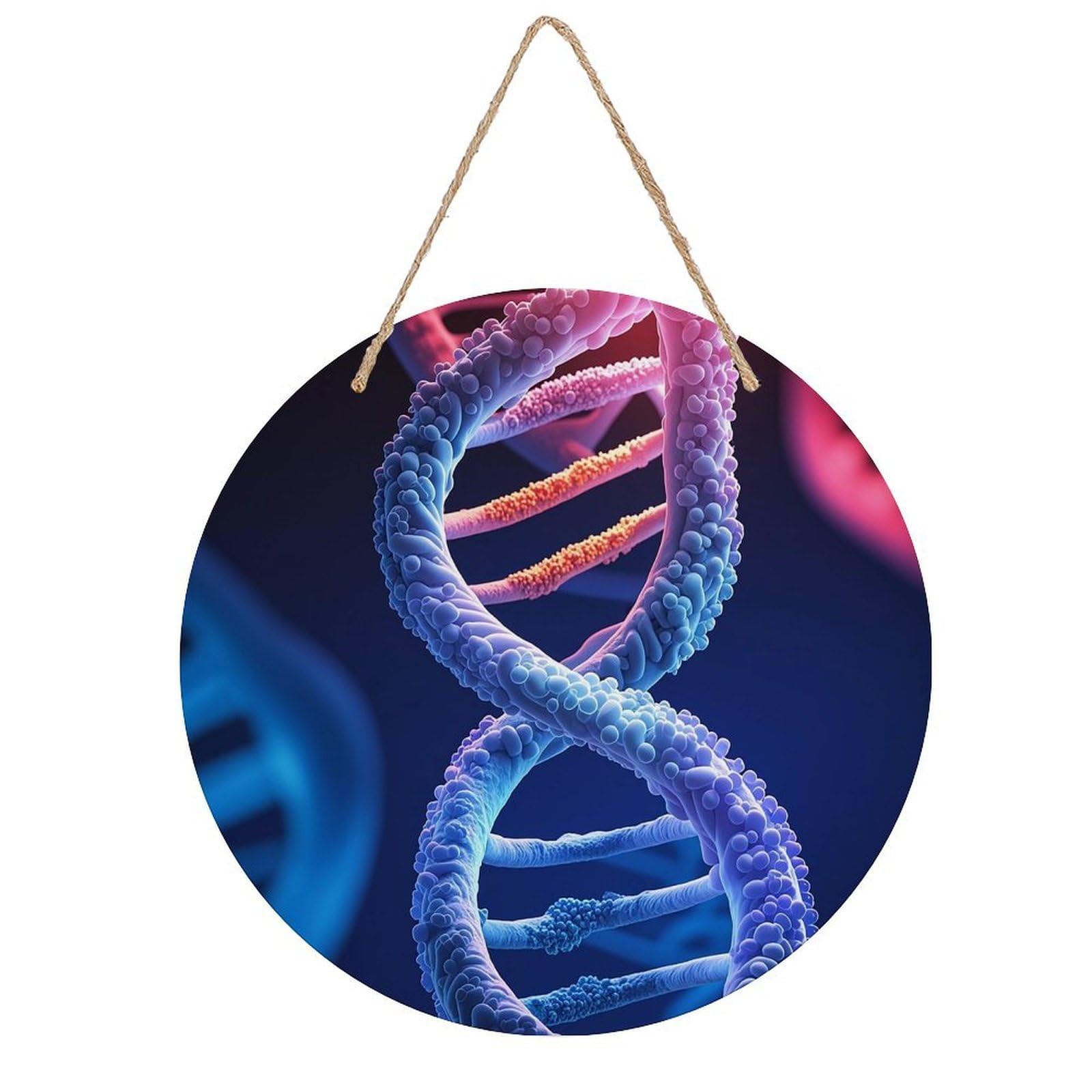 FekiLoot DNA Genetic Helix Welcome Sign Wall Decor Welcome Round Wood Hanging Signs Decoration Farmhouse Wall Sign Wall Plaque Funny Decor Door Hanger for Front Door Porch Office