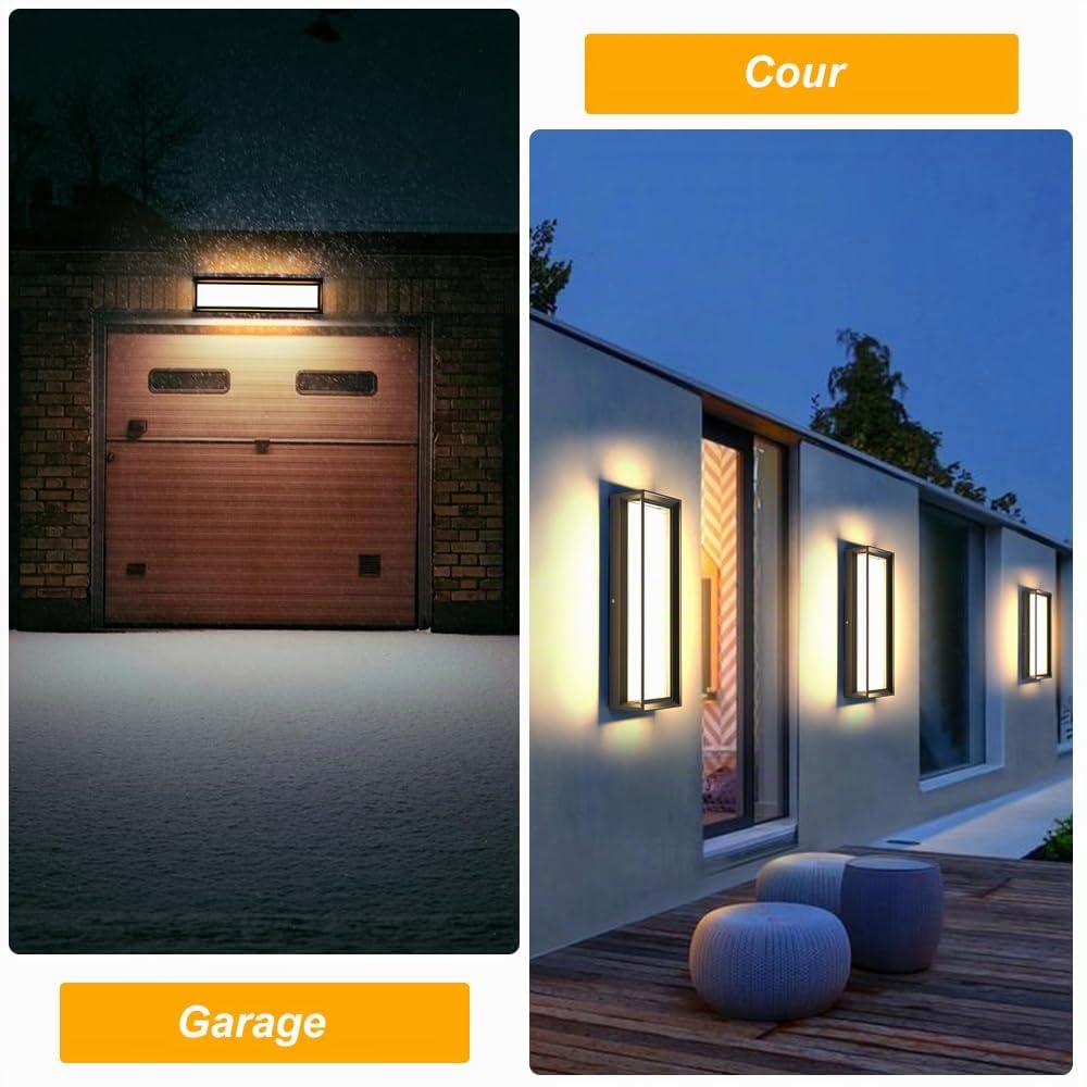 Sytmhoe 40 cm‌ Applique Murale Exterieur Moderne Dimmable 3CCT 30W IP65