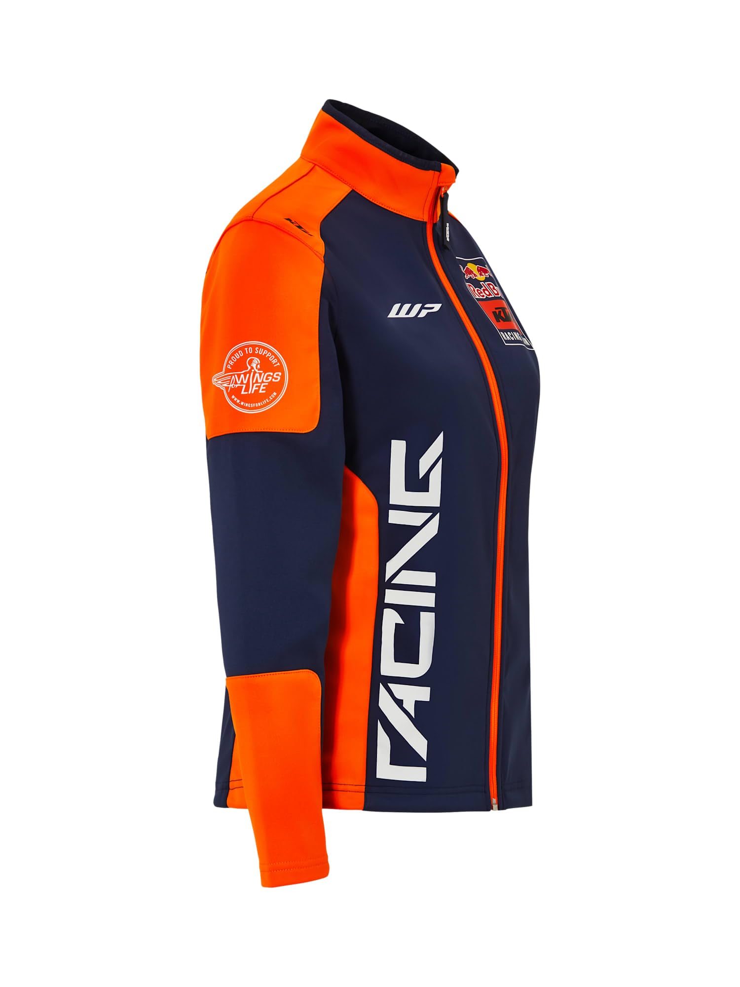 Red Bull ENERGY WEAR RB KTM Racing Replica Softshelljacke Damen Blau/Orange | Offizieller MotoGP Fanartikel - 100% Polyester - Rückenflock - Wasserabweisend - Windabweisend - 4-Wege-Dehnung - Motorsport