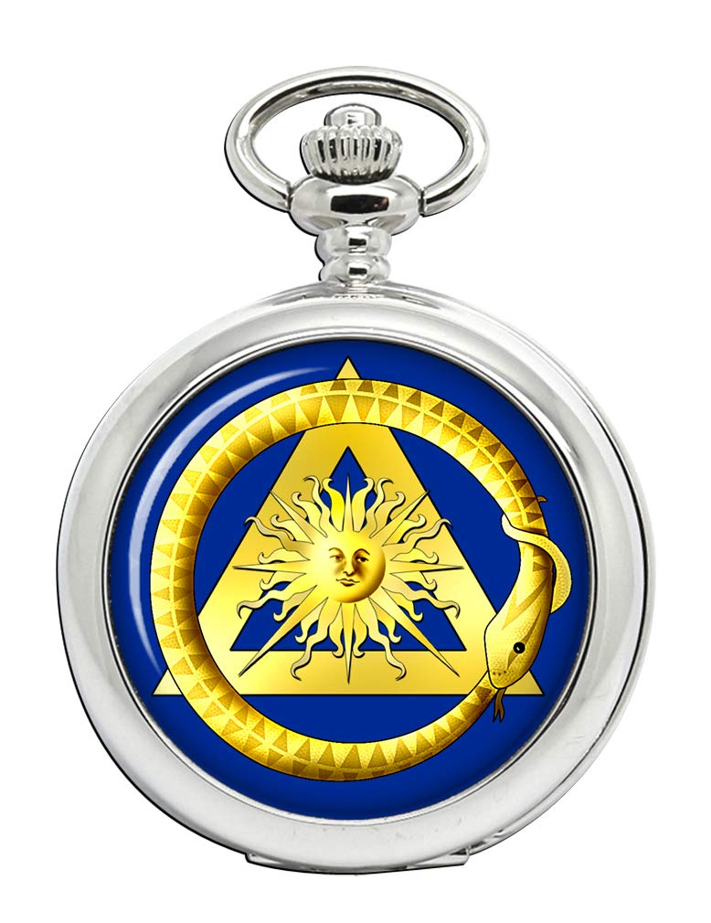Montre gousset Masonic Serpent Full Hunter, Métal argenté., 45mm Diameter, Moderne