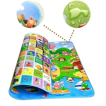 Heavy Duty Double Sided Water Proof Baby Play Mat, Play mats for Kids, Large Size, Baby Carpet, Non-Slip (6 Feet X 4 Feet) (New Standard Green) (BEBY MAT Green)