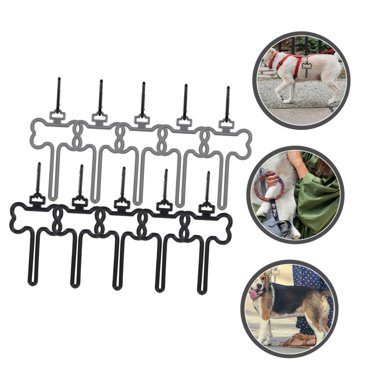 Toddmomy 40 Piezas Clip para bolsa caca rugerizado Accesorio para recoger excrementos dispensador bolsas basura para perros pinzas para bolsas basura para perros Correa