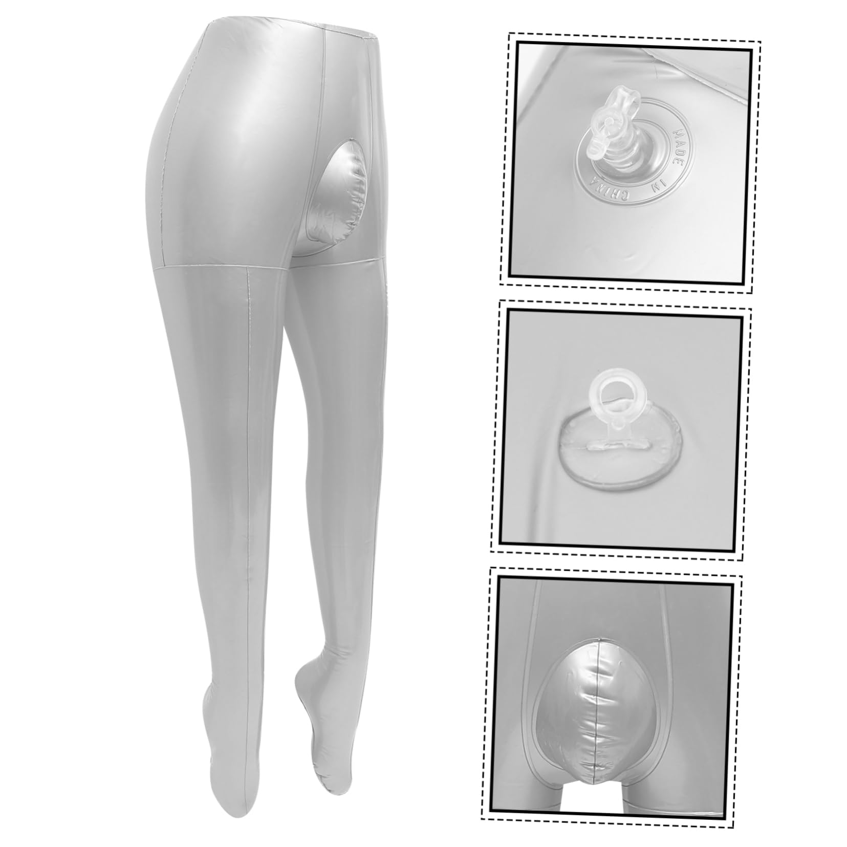 PRETYZOOM Mannequin et Technologie Anti-Fuite en PVC Homme Argenté pour Pantalon Gonflable Design Gonflable pour Usage Personnel et Exposition