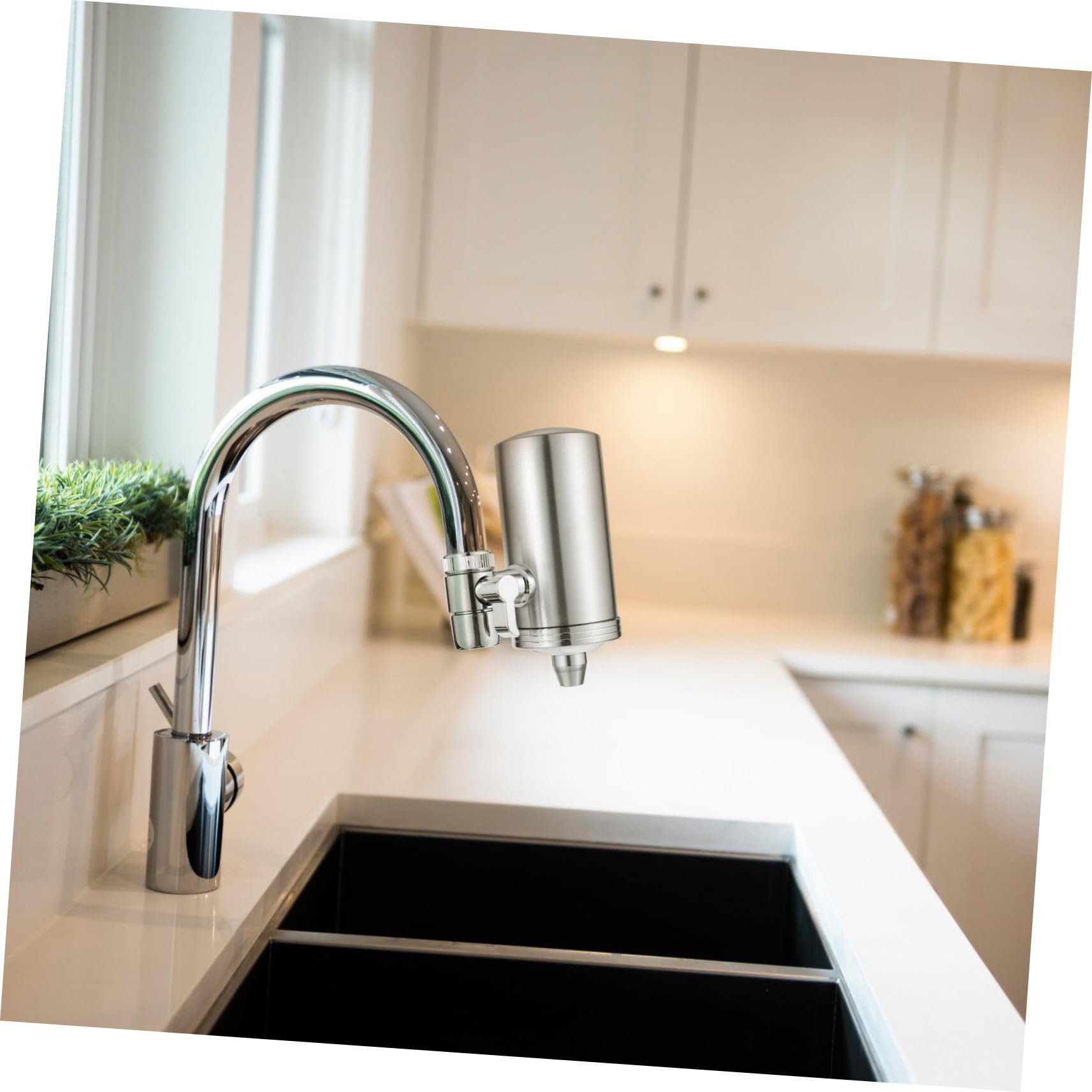 Purificateur Eau pour Robinet de Cuisine Filtre pour Évier avec Filtration Physique sans Électricité Goût et Odeur Installation Rapide et Longue Durée