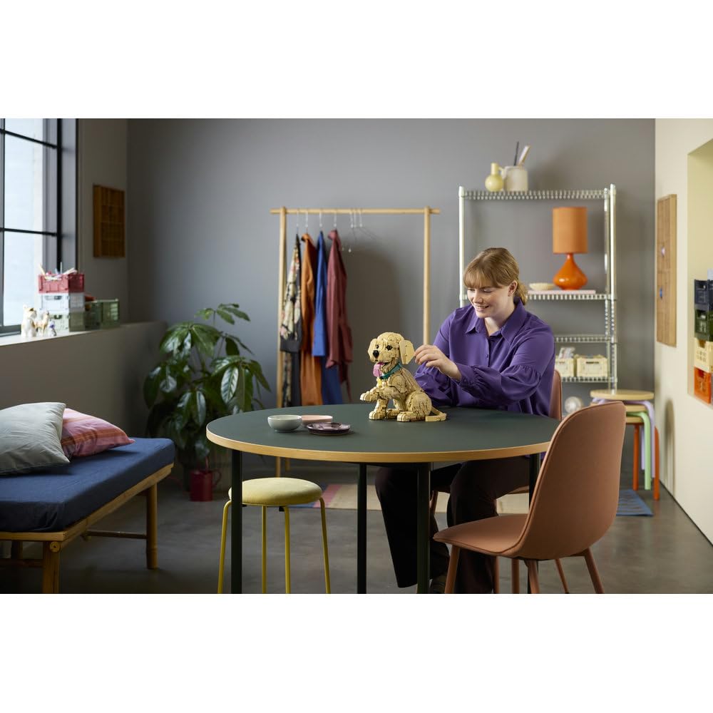 LEGO Icons Szczeniak golden retriever 11384 | Figurka psa z klocków, zestaw konstrukcyjny dla dorosłych, prezent dla miłośnika psów, dla mężczyzn i kobiet, 2102 elementy