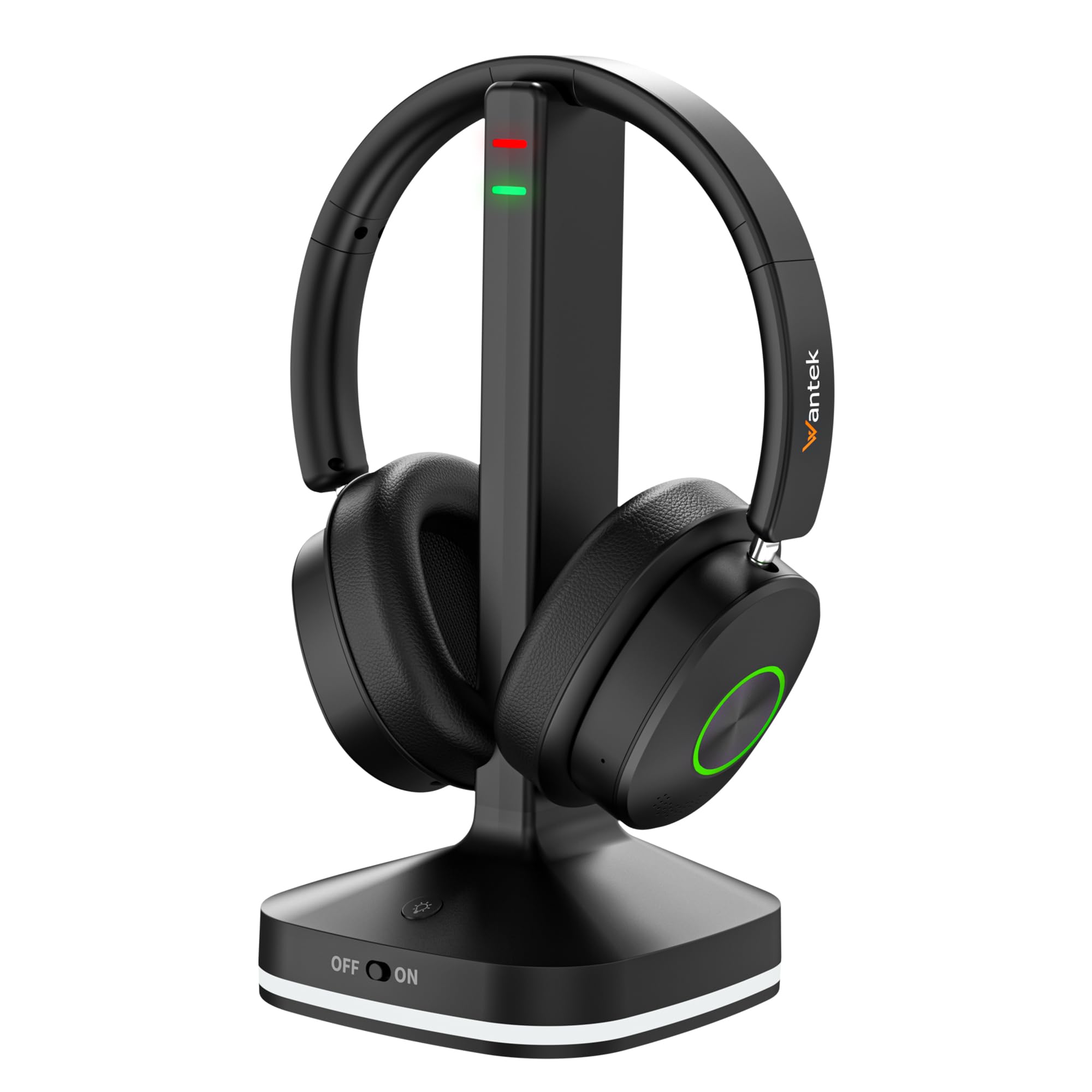 Wantek Bluetooth Casques TV sans Fil | <40ms Basse Latence & 30m Portée | 40h Autonomie & Charge Rapide | Compatible avec 99% des TVs (Optique/RCA/AUX) | Modes EQ & Microphone