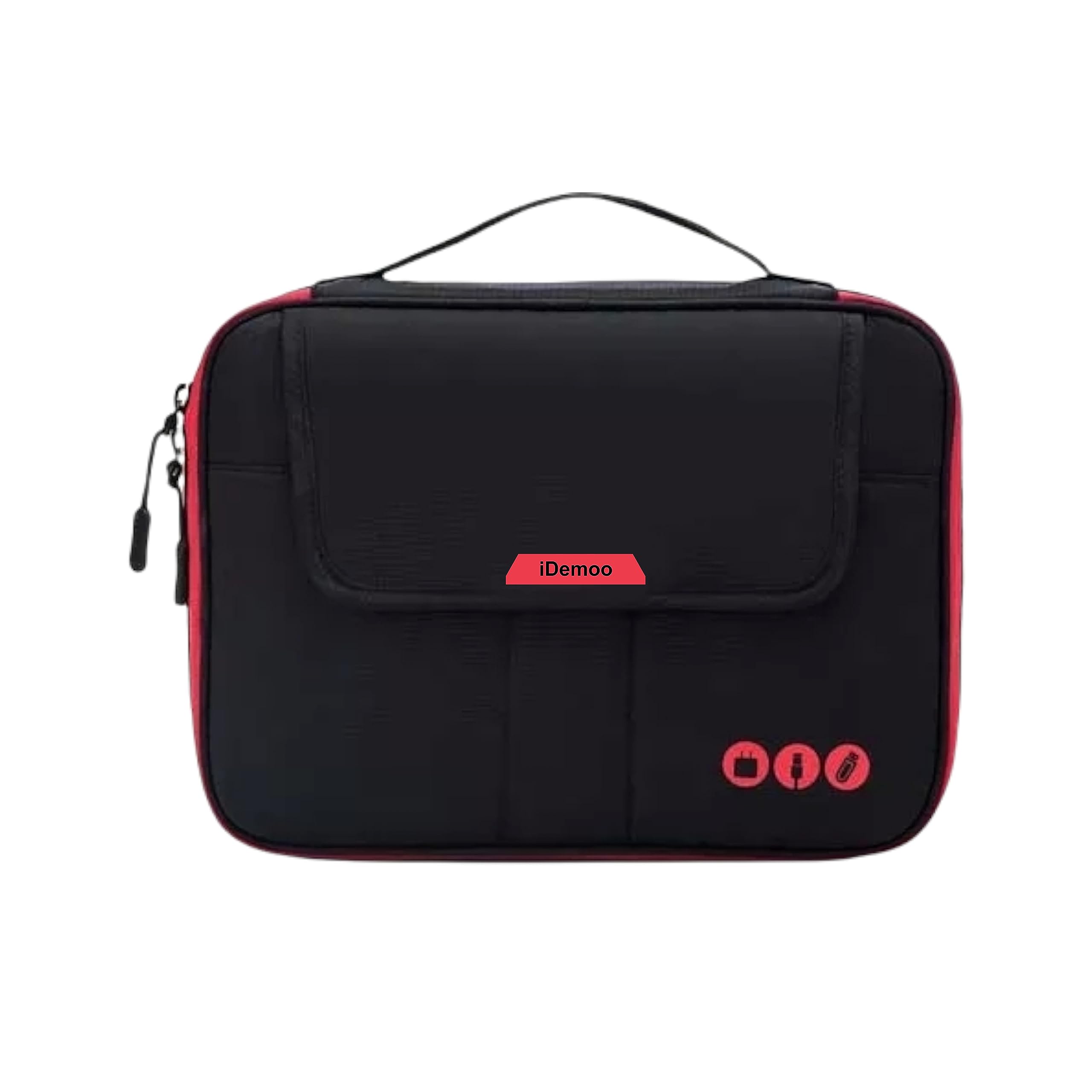 iDemoo - Electronic Organizer, Travel Cable Organizer Bag | Electronic Accessories Carry Case Portable Waterproof Double Layers All-in-One Storage Bag for Cable, Cord, Charger, Phone (Charcoal Black)