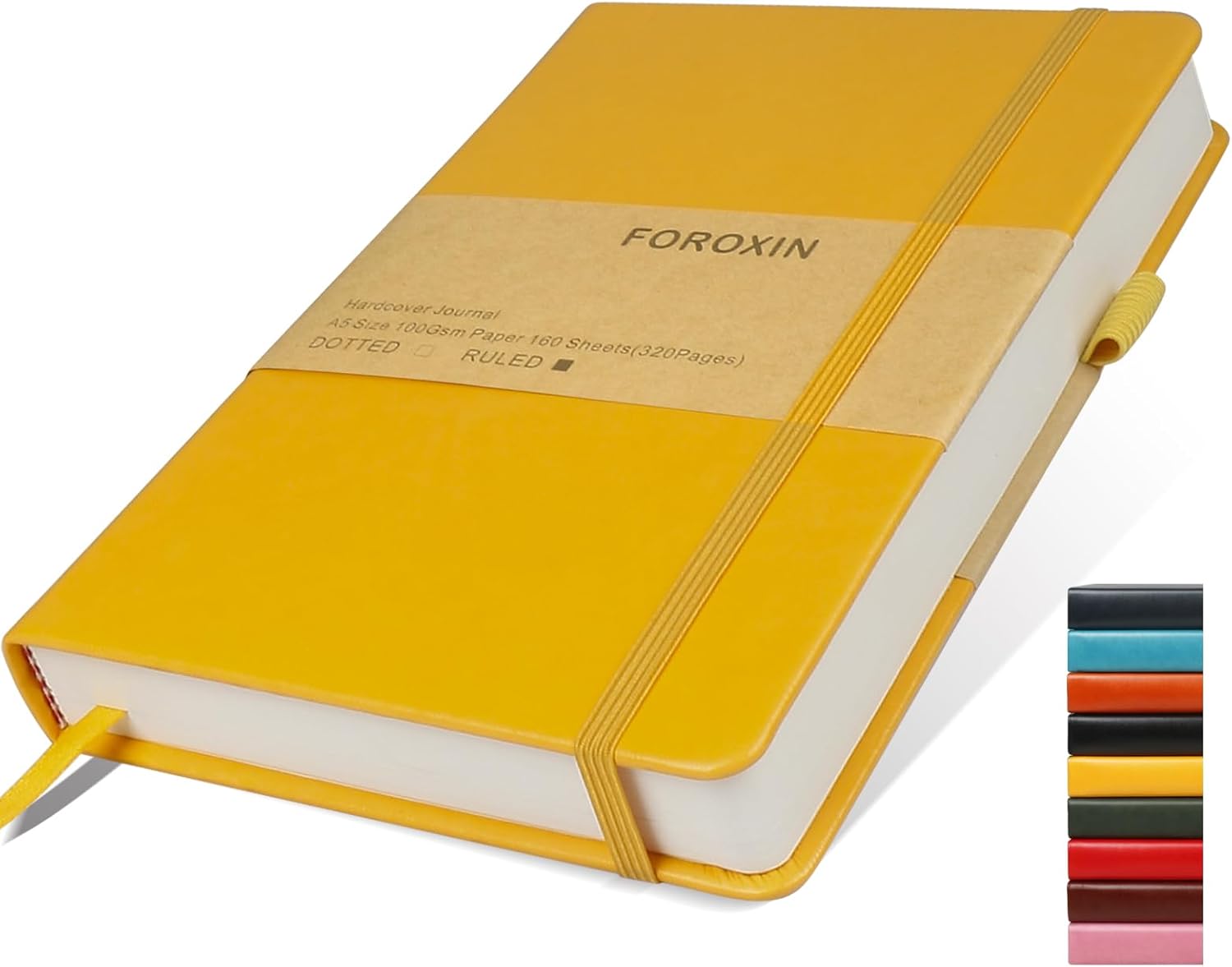 Lined Journal Notebook, (Yellow), 320 Pages, B5 Medium 7.48 inches x 10.24 inches - 100 gsm Thick Paper, Hardcover