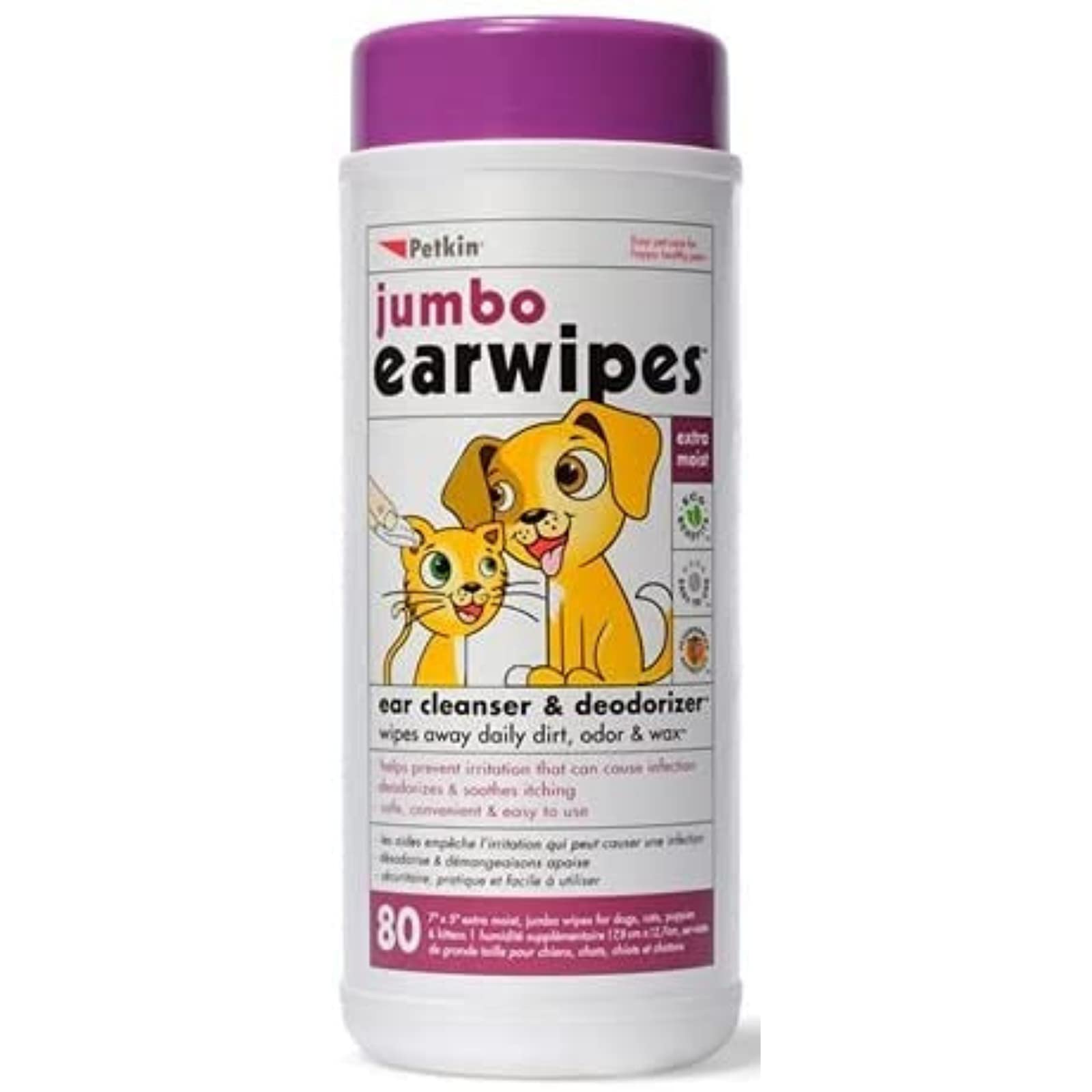 Petkin Jumbo Earwipes for Dogs and Cats, Wipes Away Daily Dirt and Odor, Cleans Ears, Remove Dirt, Odor and Wax, Super Convenient, Ideal for Home or Travel 80 Petwipes (B09F64RHH5) Amazon Price History, Amazon Price Tracker