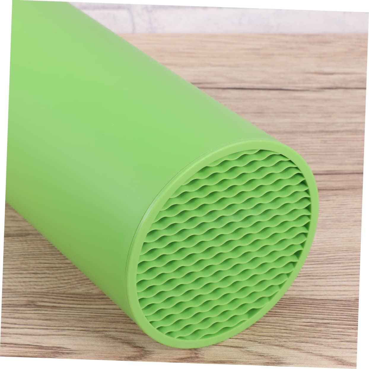 COLLBATH Plastic Block Holder for Kitchen Universal Knife Block Storage Rack Green Utensil Holder