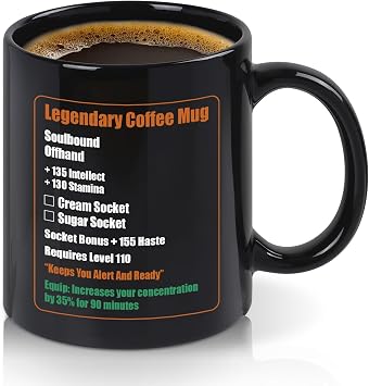 Cabtnca Gamer Gift, Legendary Coffee Mug, World of Warcraft Merchandise, Christmas Birthday Gift for Nerd Gamer, Gaming Mug, 11 Oz