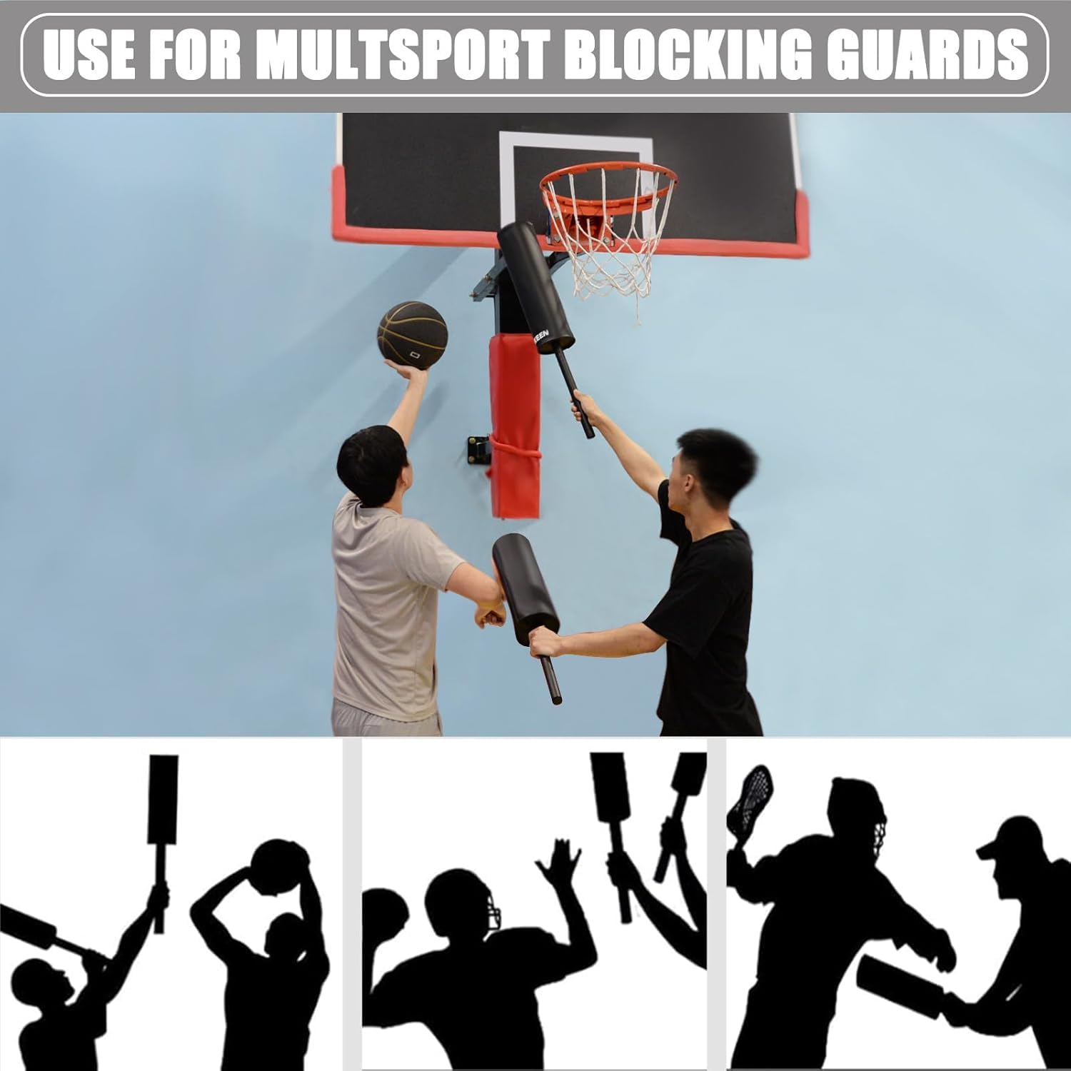 BOOSTEADY Protectores de bloqueo acolchados desmontables, almohadillas de baloncesto, 1 par