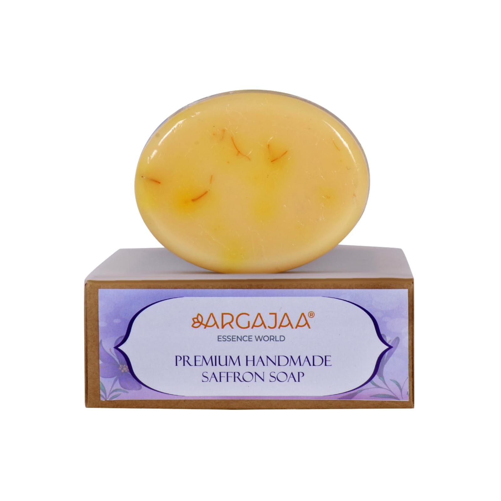 ARGAJAA Essence World Premium Handmade Saffron Soap 100g | Natural Ayurvedic Bathing Bar | Skin Brightening & Glowing Soap | Gentle, Fragrant & Chemical-Free | Suitable for All Skin Types