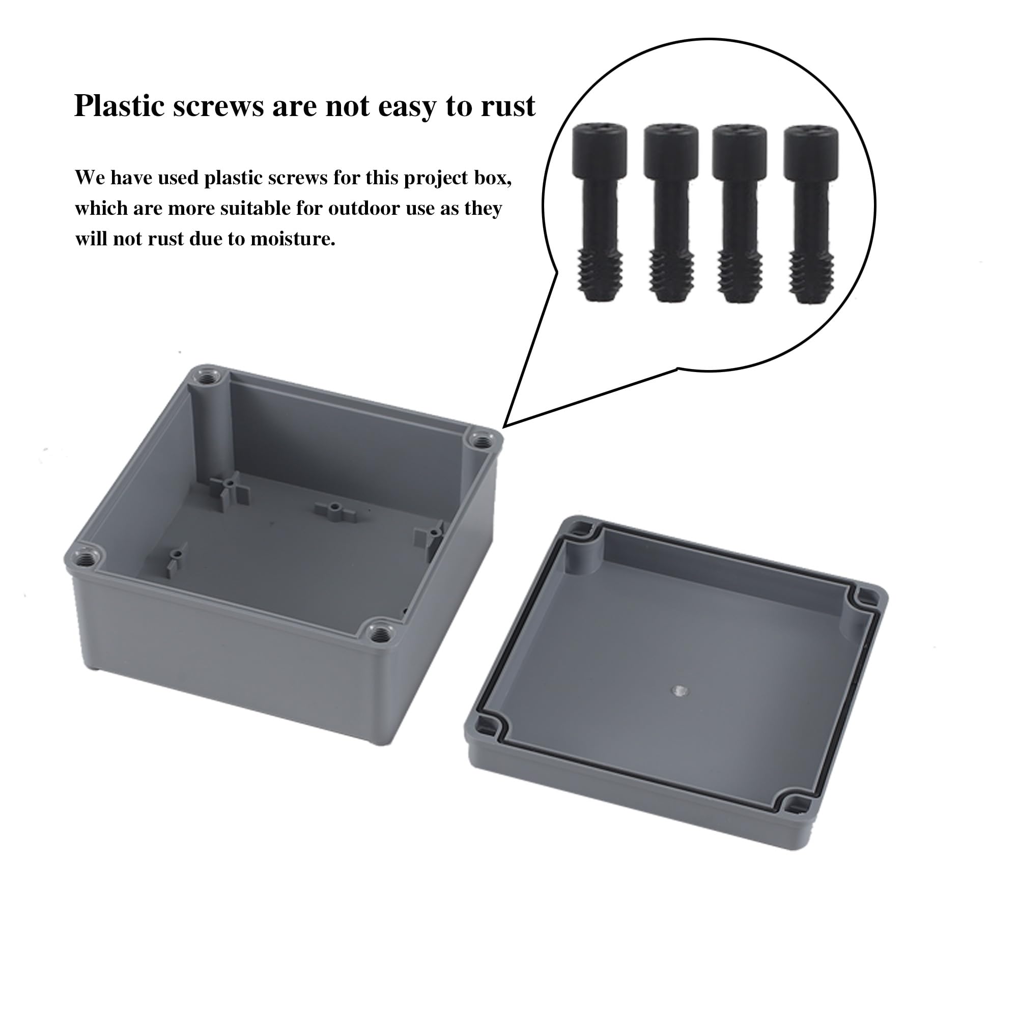 4 Pack Junction Box-6" x 6" x 3" IP65 ABS Plastic Dustproof Waterproof Electrical Box Project Junction Conduit Box for Electrical Outdoor Enclosure — Amazon image 4