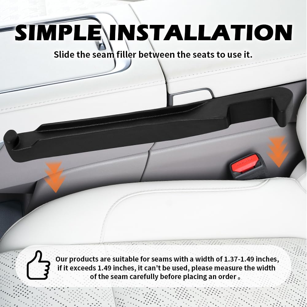 YGDMD 2PCS Car Seat Gap Filler Organizer 3 in 1 Car Seat Side Gap Filler with Hook for — view 7
