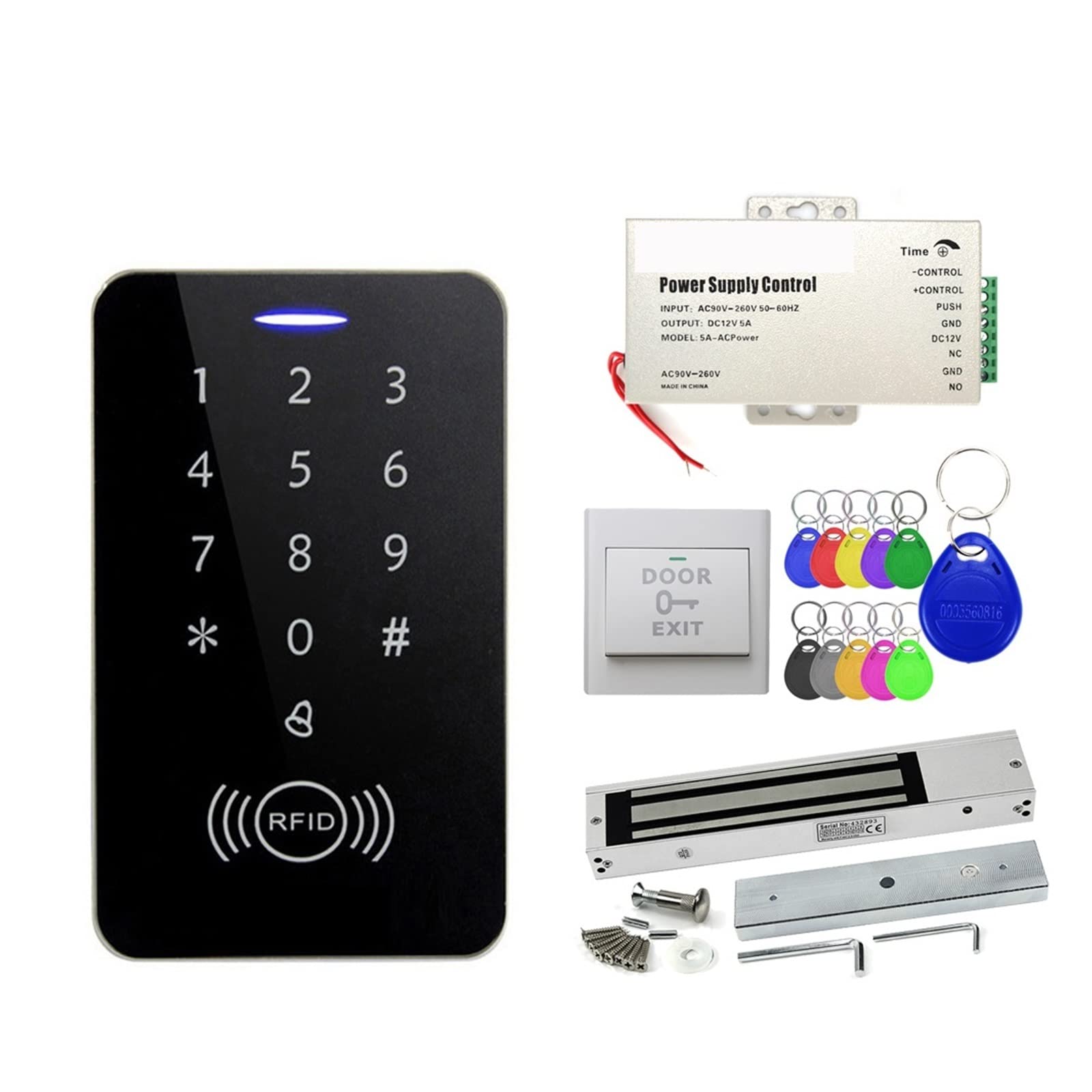 Serratura Smart, di Controllo accessi Apriporta elettronico Sicuro Home Garage Set Digitale Kit Serratura elettrica RFID Magnetica Intelligente Sicurezza Casa Smart Lock(B10 Cover 10Keys)