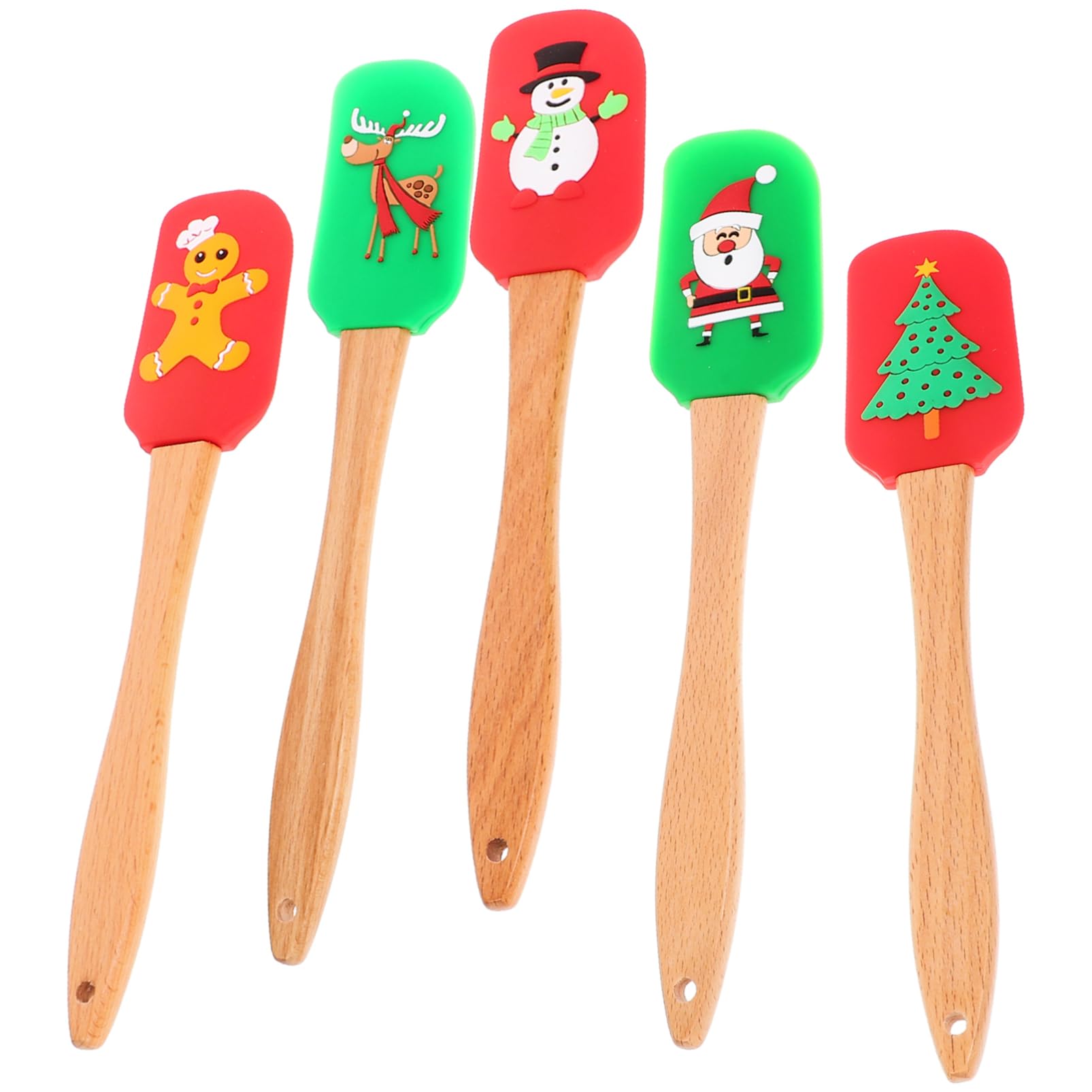 Lurrose 5pezzi Spatola da Forno in Silicone Utensili da Forno Ergonomici per Cottura Spatole Riutilizzabili per Casa senza Sbavature Sicuri e Comodi da Usare per Controllare Stile Casuale