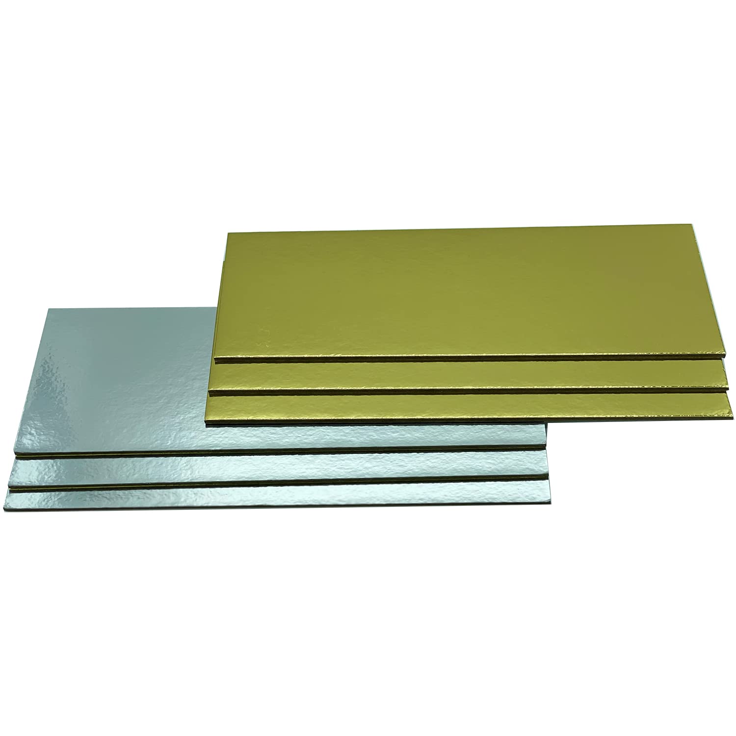 KITCHENDREAM Cake Board Set, Square Cake Board, Gold And Silver, 3 Mm Thick Cardboard, For Serving And Transporting Cakes And Tarts, Also For Party