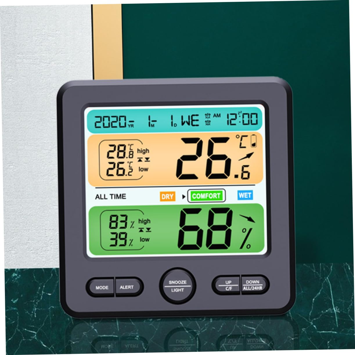 Termometro Igrometro Digitale da Parete con Schermo Grande Sensore Temperatura e Umidità per Casa Ufficio Cameretta e Cucina Monitor Digitale Affidabile e Compatto