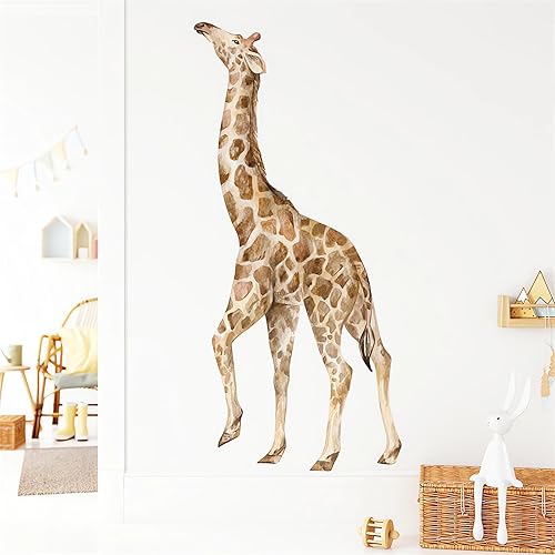 Miniatura 2 de Calcomanías de pared grandes con diseño de jirafa manchada, diseño de animales de la selva, vinilo extraíble para niños, guardería, sala de estar,