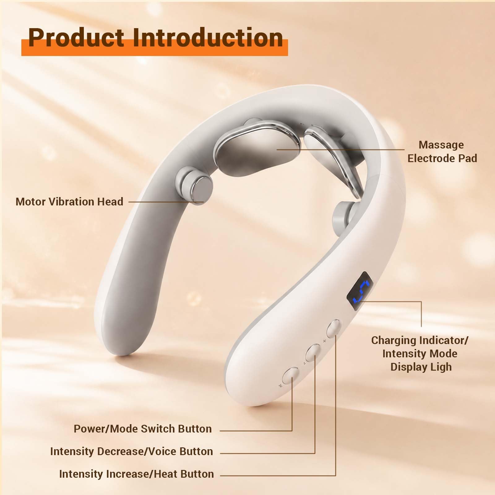 Masajeador Cervical, Masajeador de Cuello Eléctrico, Masaje Cervical y Cuello Portátil, 10 modos 16 intensidades, Masajeador Cervical y Cuello Calentado para el Hogar, Oficina, Viajes
