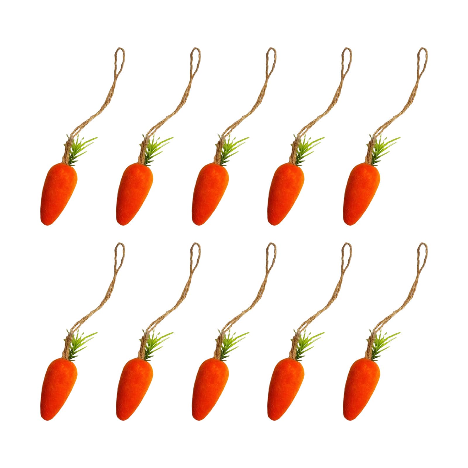 Lerpwige 10pcs Colorful Easter Carrot Hangings Decorations Artificial Carrots for Festival Touch for Offices Home Celebration Creative
