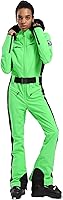 Vista 40 de GSOU SNOW Traje de esquí para mujer, traje de nieve de una pieza, para snowboard, delgado, aislante, impermeable, resistente al viento