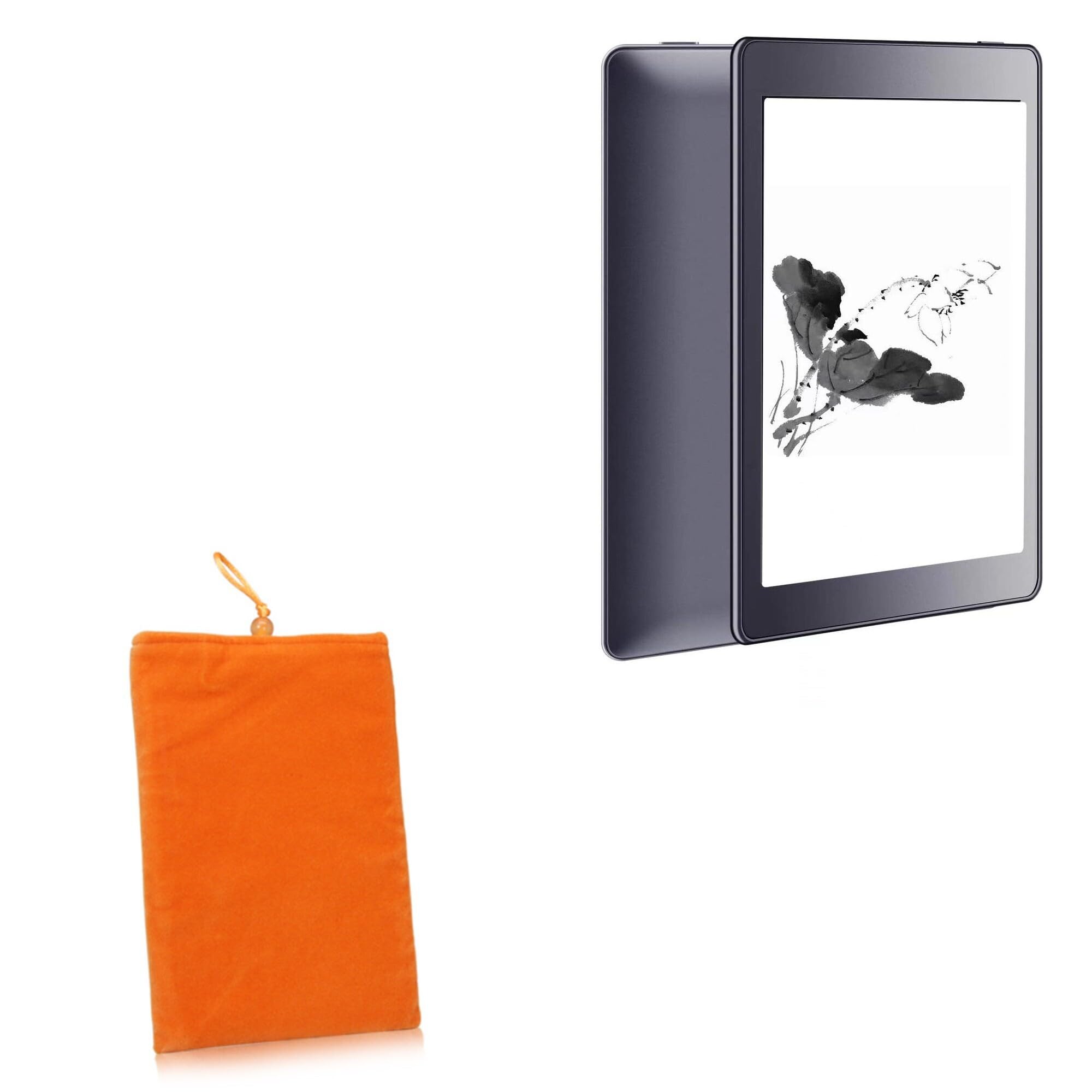 BoxWave Case Compatible with Haoqing Meebook P78 (7.8 in) - Velvet Pouch, Soft Velour Fabric Bag Sleeve with Drawstring - Bold Orange