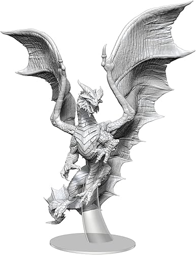 Miniatura 1 de Dungeons & Dragons D&D Nolzur's Marvelous Miniatures: Adult Copper Dragon - Figura sin pintar, imprimada y lista para pintar, figura de RPG, para