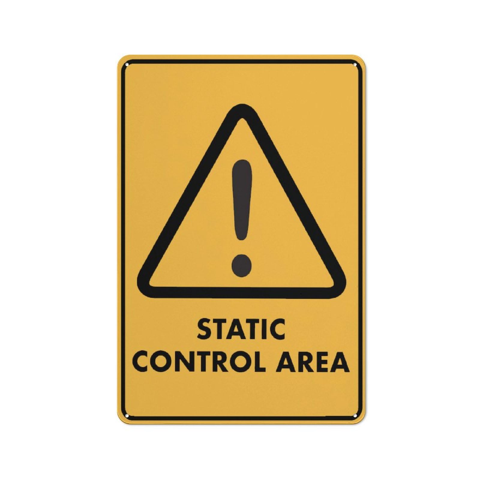 Compladeta Caution Static Control Area Sign Warning Tin Sign Home Kitchen Farm Garden Garage Wall Decor 12X8Inch