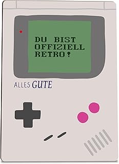 Gaming Geburtstag Retro Games Holzkarte - Geburtstagskarte mit Umschlag - Retro Gaming, Retro Geschenke, Retro Geschenke f...