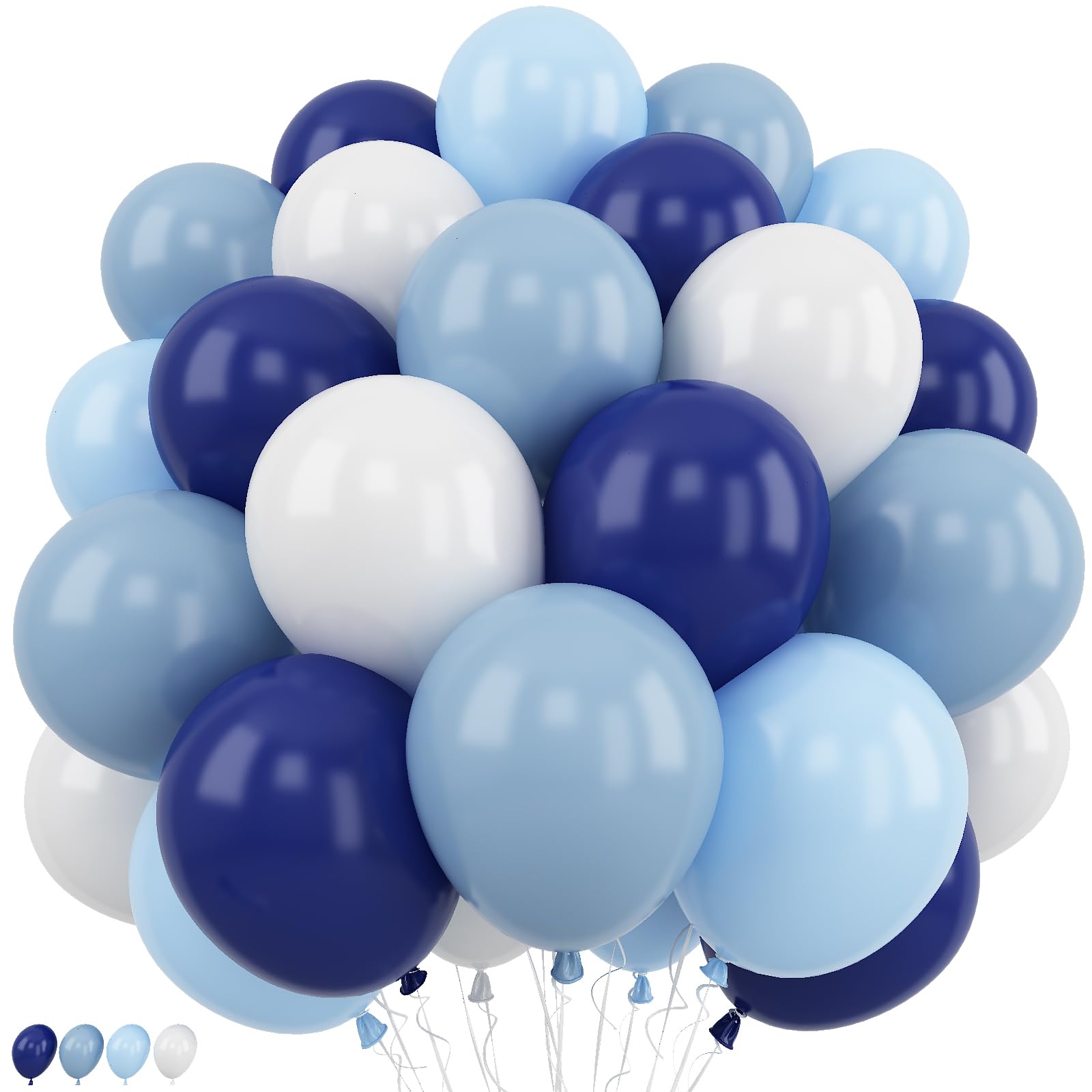 Dusty Blue Balloons Denim Pastel Light Blue White Balloons Retro Jean Slate Fog Haze Pale Balloon Set for Kids Boys Baby Shower Bridal Birthday Wedding Gender Reveal Graduation Party Decorations โ image 1