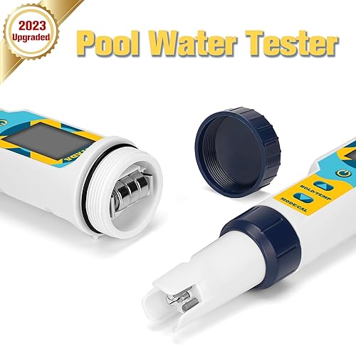 Miniatura 2 de CIZTADA Probador de piscina de agua salada Medidor de cloro libre Probador de pH y salinidad 7 en 1 Libre Cloro pH Sal ORP TDS EC Medidor de