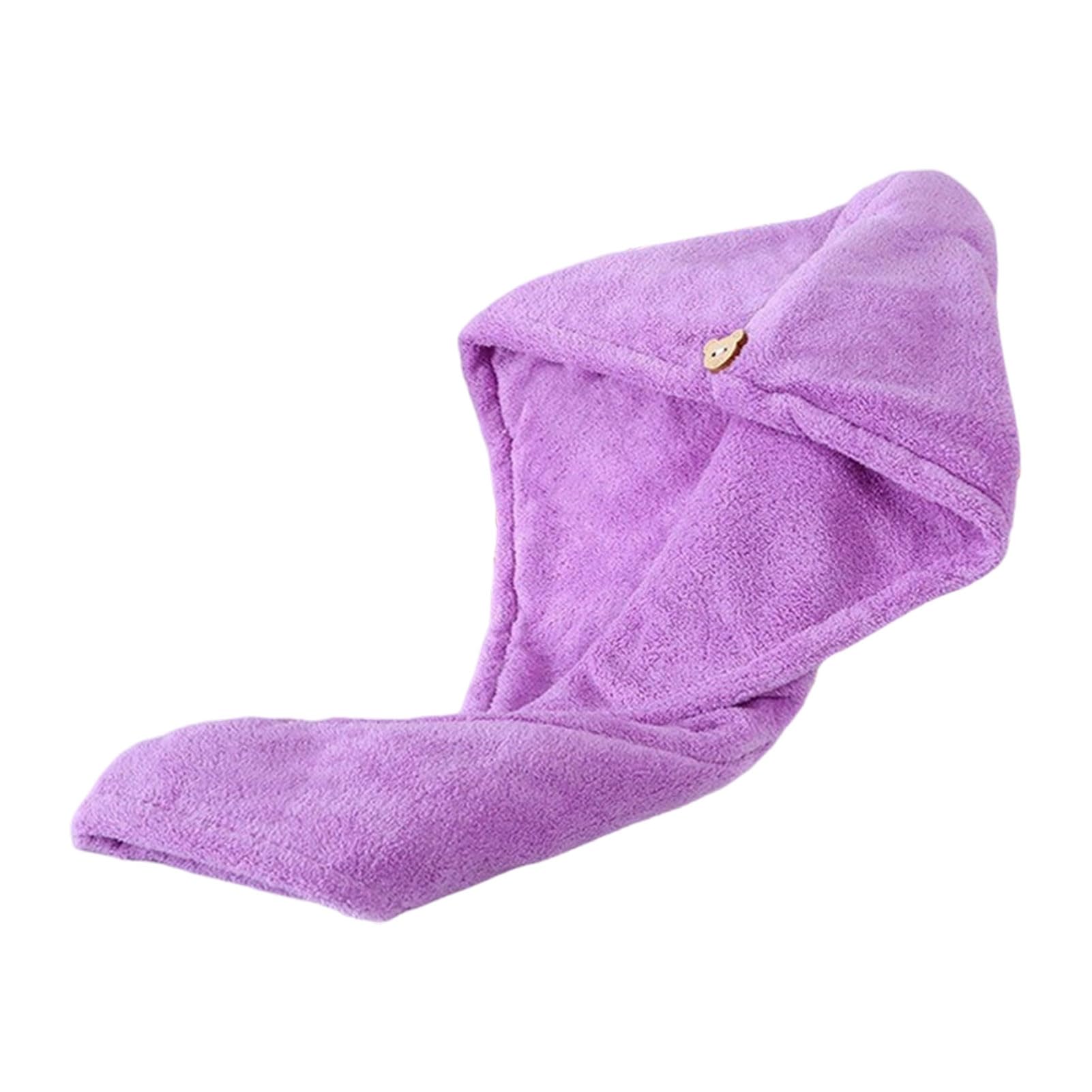 bayicie Microfiber Hair Drying Towel, Ultra Absorbent Hair Towel Wrap with Button, Quick Dry Head Towel Turban for Women
