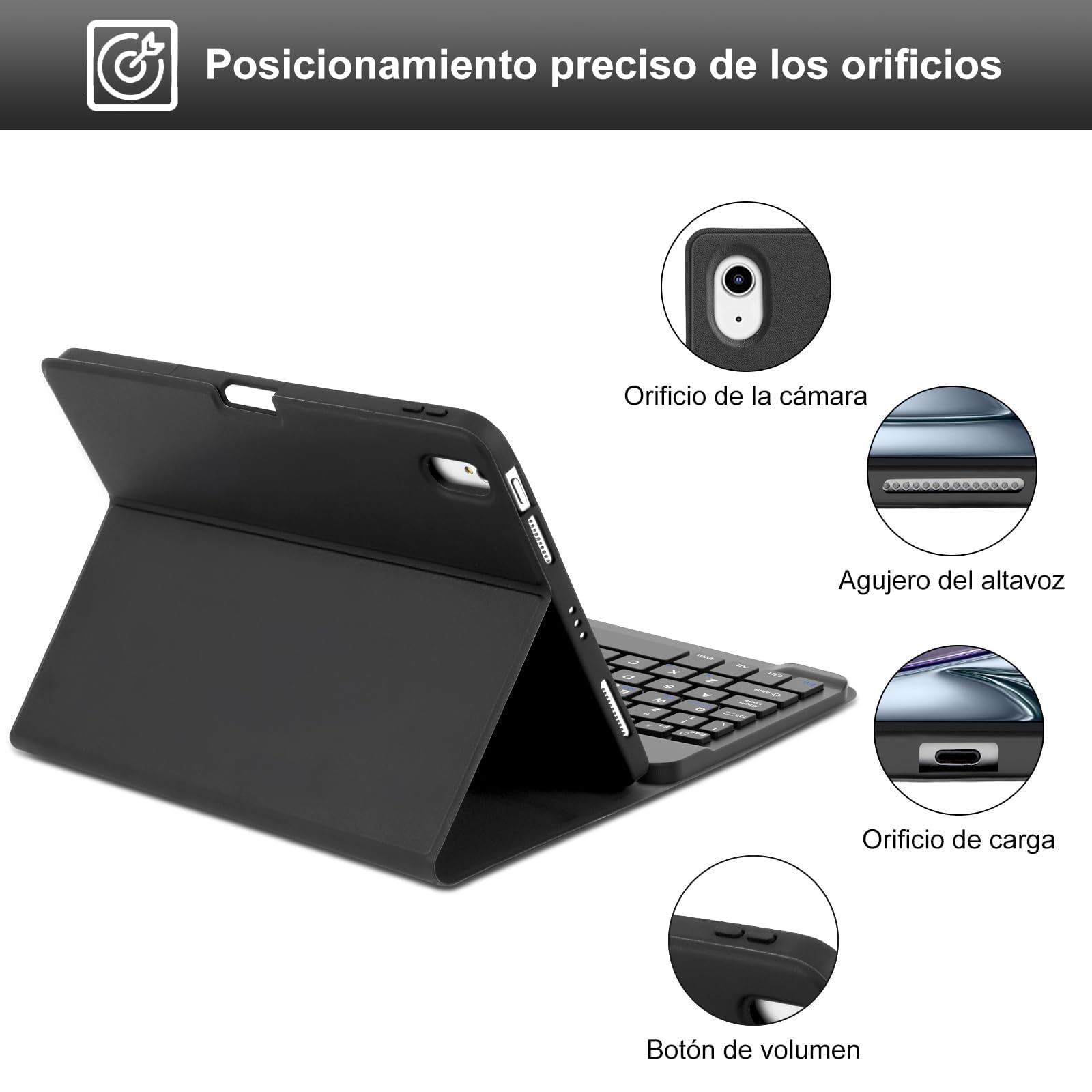IVEOPPE Tastiera iPad Air 11 M4 2026/M3 2025/M2 2024, Cover Tastiera Italiano QWERTY Bluetooth Staccabile iPad Air 11 Pollici 2024/2025/2026, Nero