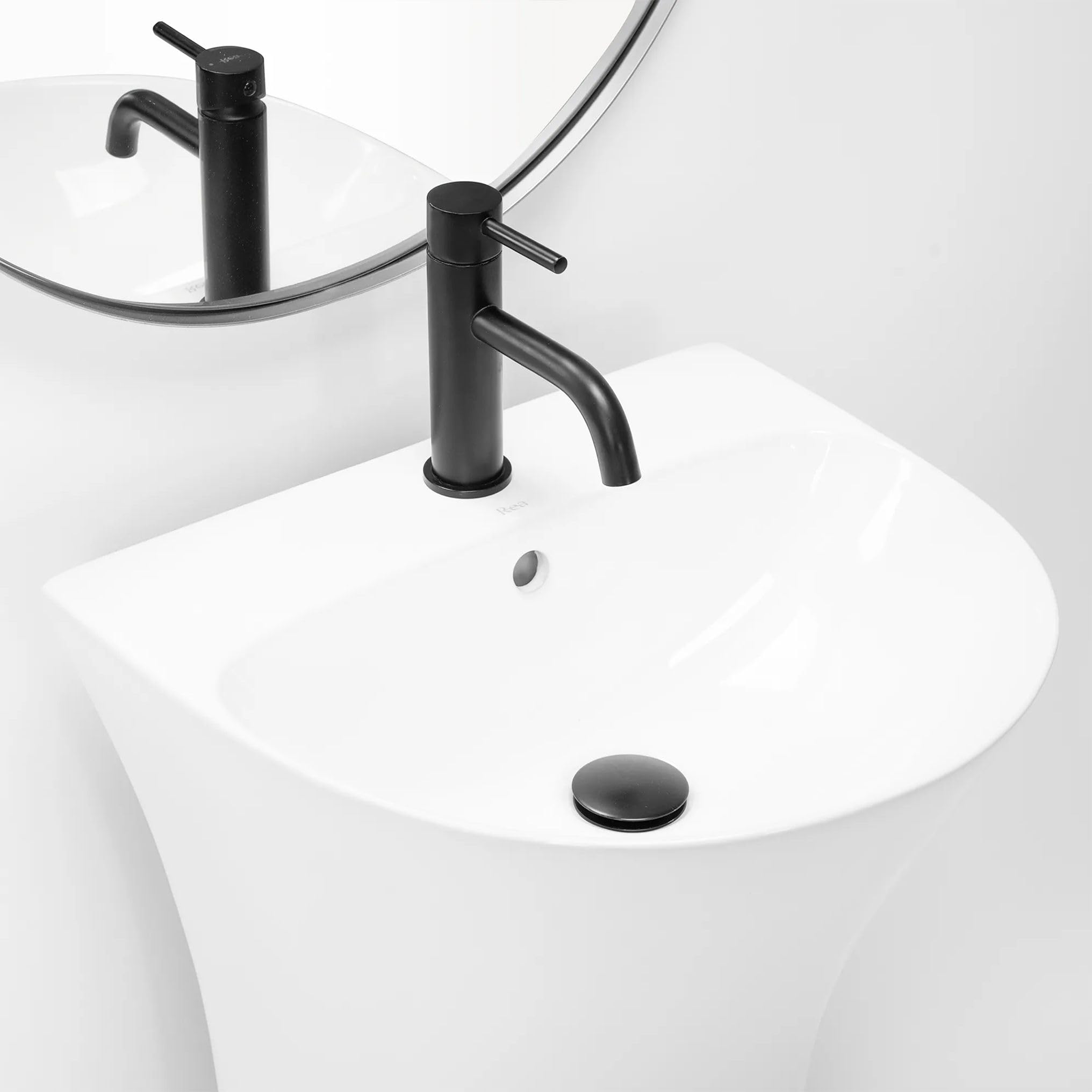 Rea - Lavabo Freestanding Rita Slim Lavabo Bagno Autoportante Freestanding 48 X 42 X 83,5 cm In Ceramica (Bianco)