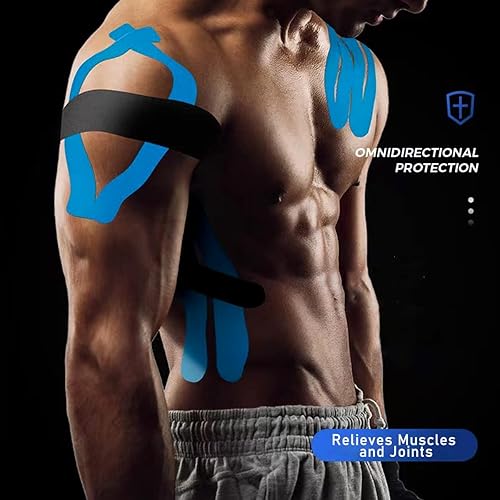 Miniatura 3 de Cinta de kinesiología 3 rollos  Cinta de kinesiología cinética sin cortar resistente al agua de 16 pies para dolor de rodilla, codo y hombro