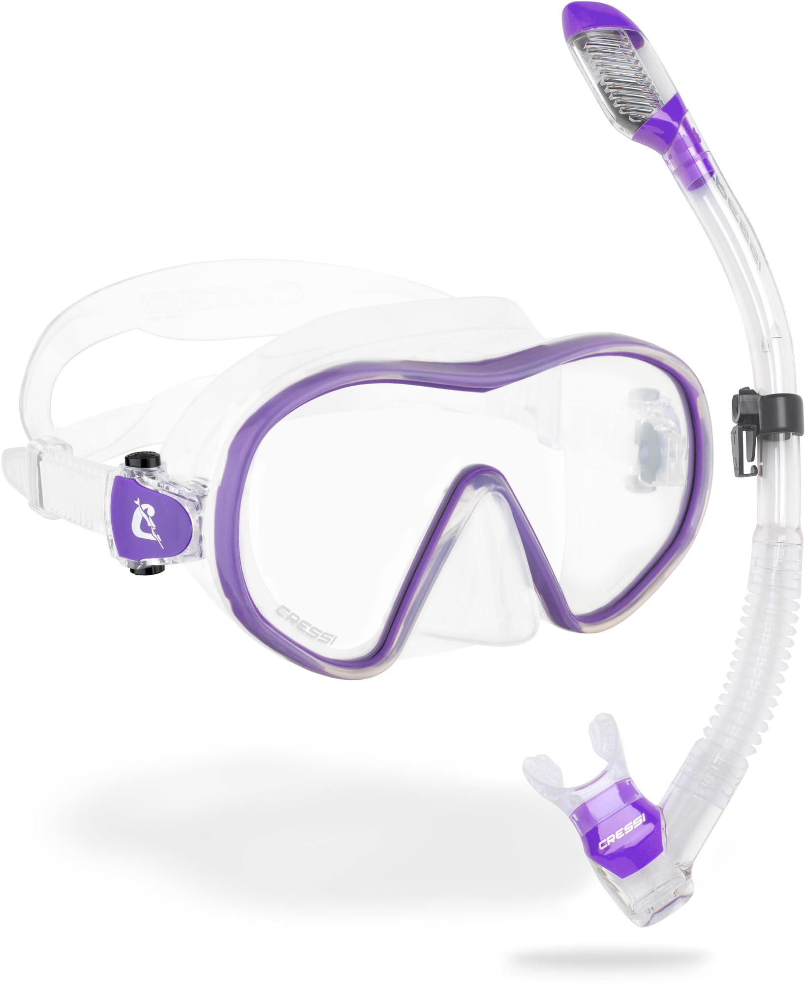 CRESSI F-Dual + Supernova Dry Combo - Juego de máscara Unisex F-Dual y Dry Snorkel para Buceo y Buceo, Talla única