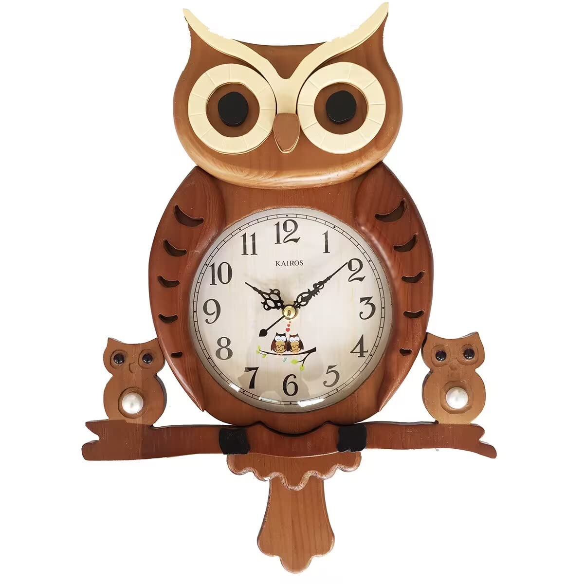 Pendel-Wanduhr aus Holz, nicht tickend, geräuschlos, batteriebetrieben, Pendel für Heimdekoration