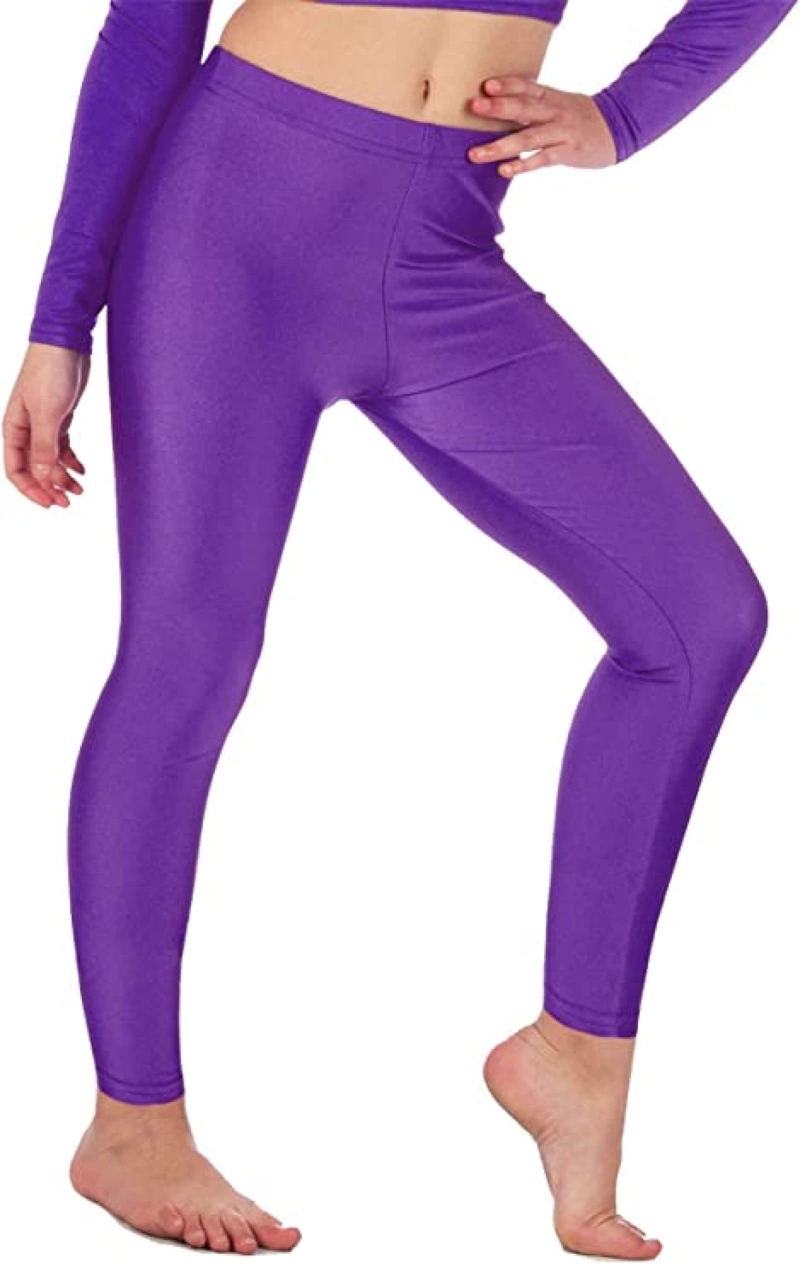 KIKFIT Women’s Stretch Gym Leggings Flexible Yoga Pants Running Fitness Workout Tights (as8, Regular, Regular, Purple, S/M)