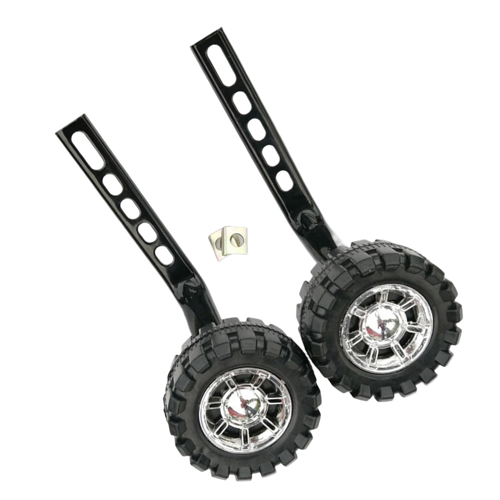 Ktuxzci Black Bracket Kids Bicycle Training Stabilizers Lightweight Durable Easy Installation Biking Equipment For Young Learners Bike Support Rear Wheels Bicycling Biking Wheel Diameter 11Cm