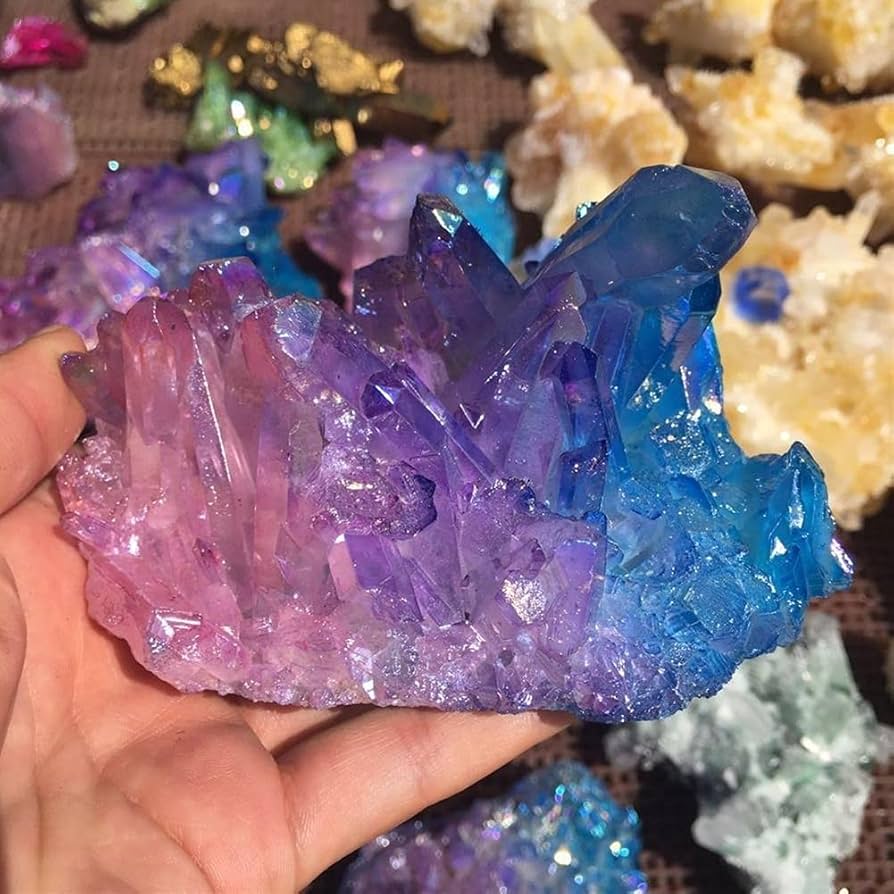 チャネリング✨　パープル　オーラ水晶　クリスタル　クラスター　原石 チャネリング✨ パープル オーラ水晶 クリスタル クラスター 原石