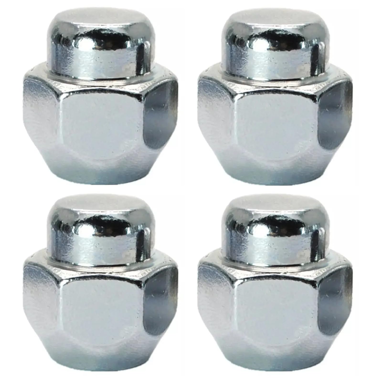 Lot de 4 écrous de roue hexagonaux en acier au carbone M12 x 1,25-21 mm - Argenté - Pour Infiniti ESQ Nis-san Teana Tiida Yida