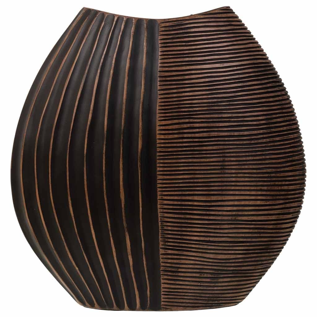 WANDERLUST DECO Jarrón de poliresina Marrón 29,5x10,5x29,5