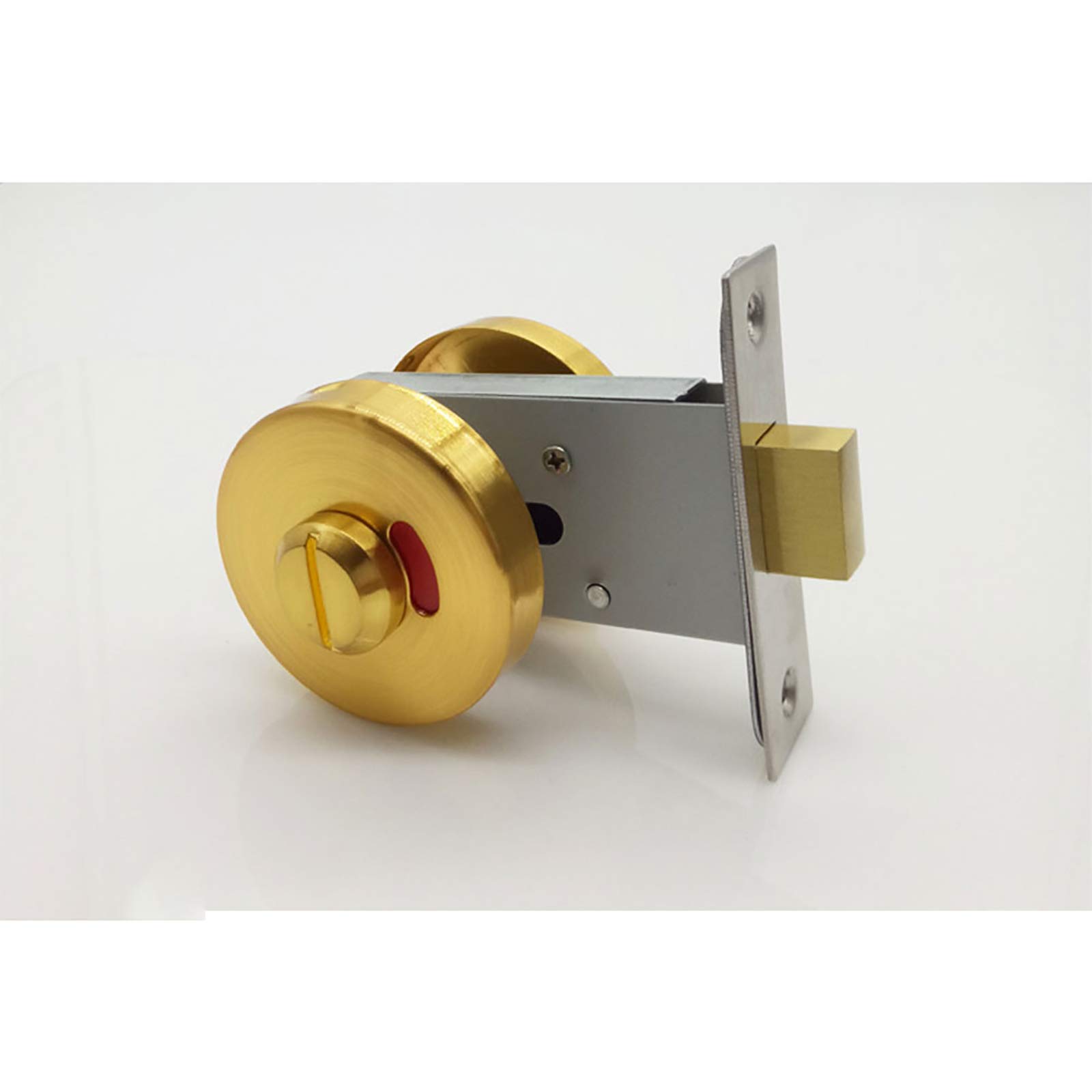 Serradura de puerta de acero inoxidable para baño, girar y soltar, con indicador de privacidad, cerrojo libre ocupado para inodoro, cuarto de baño